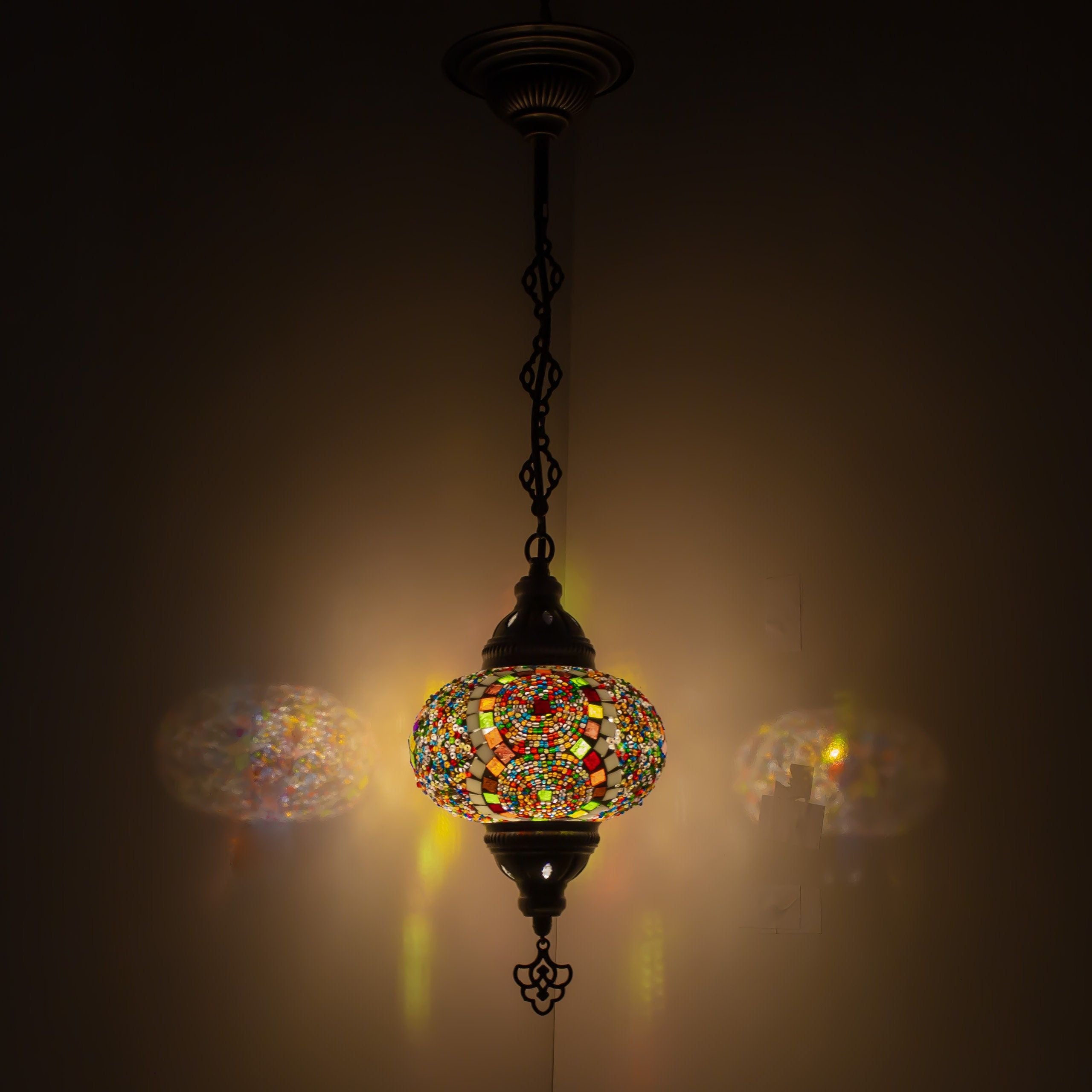 MoslandHome Handmade Turkish Mosaic Pendant Lamp Chandelier