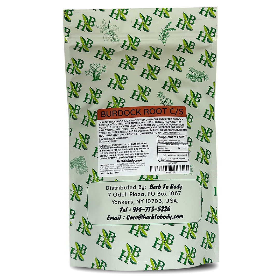 Herb To Body Burdock Root Cut and Sifted Dried Herb