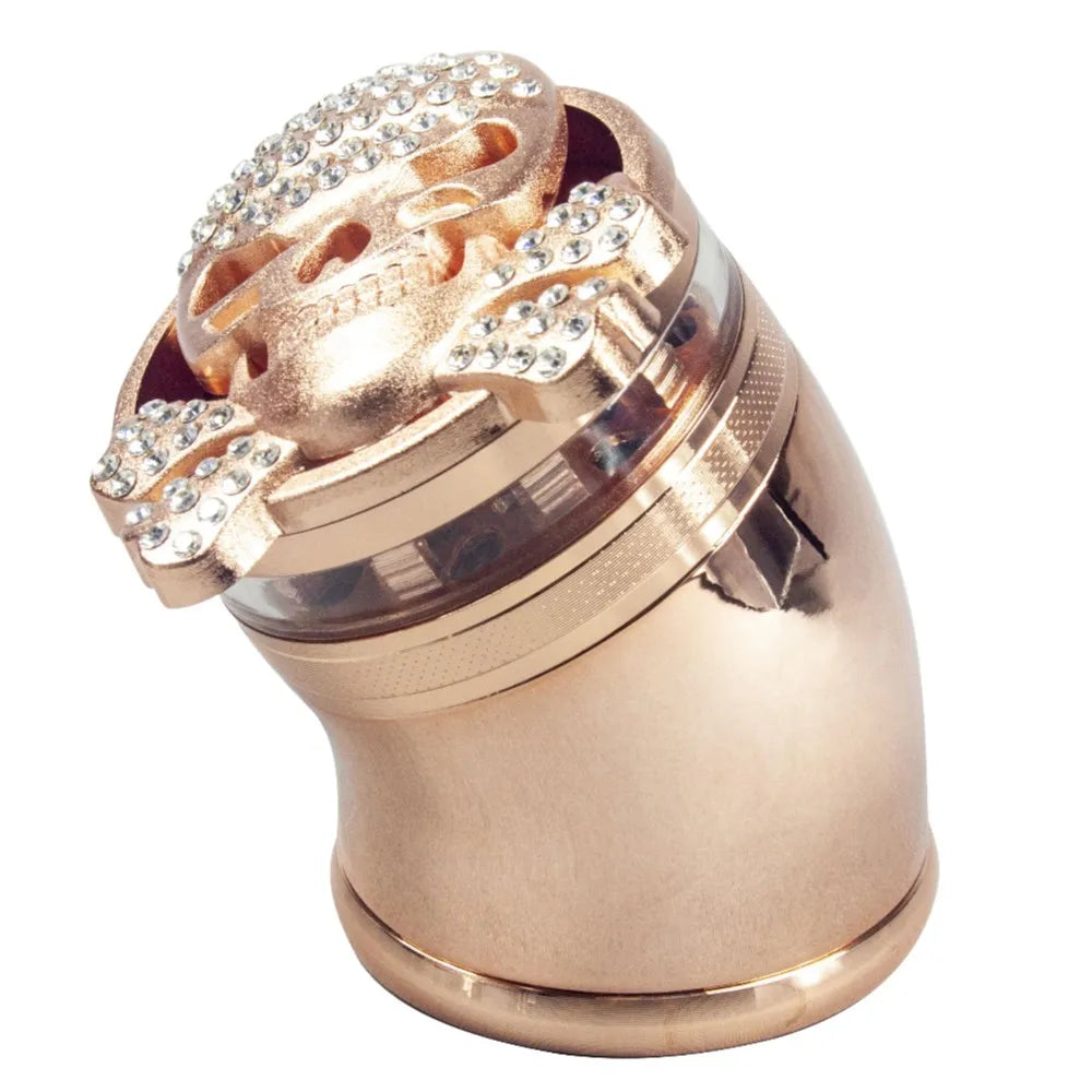 2.5" 4 Piece Skull Design Metal Herb Spice Smoke Tobacco Bent Grinder Crusher Herb gift for man Halloween Christmas