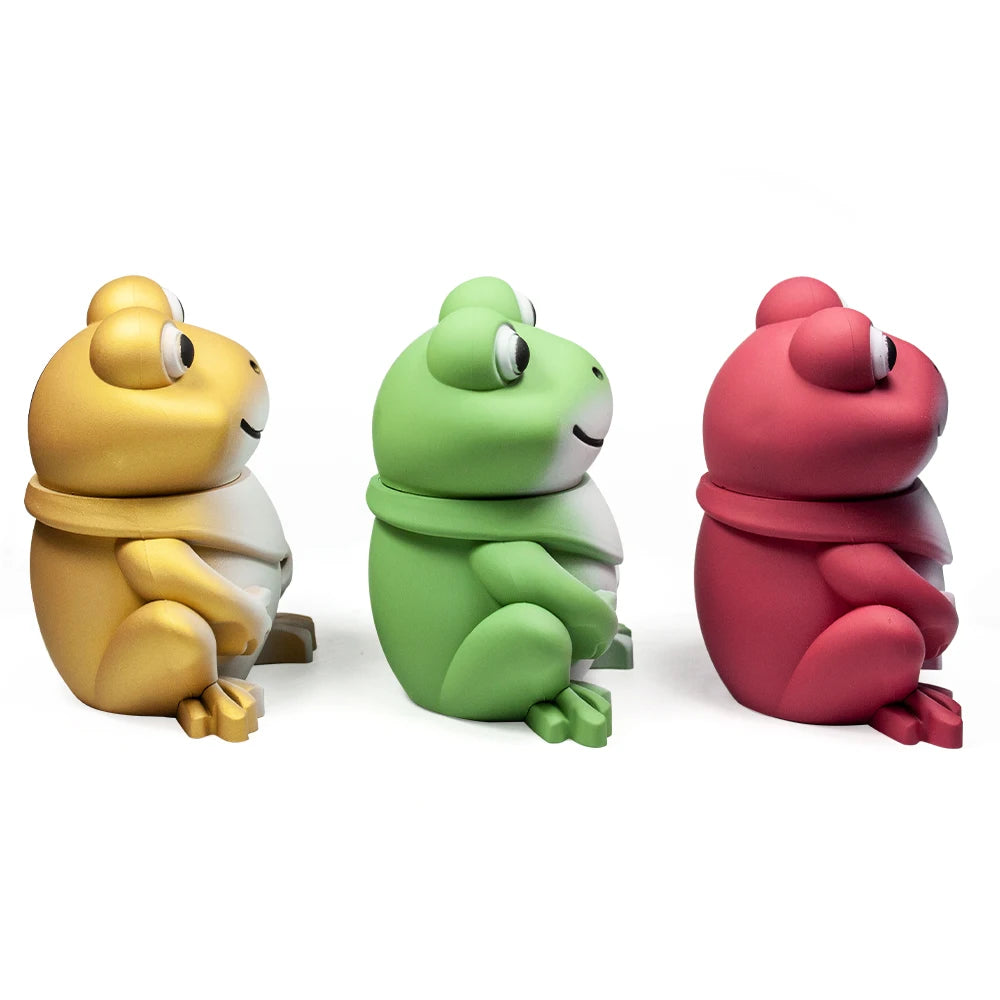 1.8'' 4 Parts Cute Frog Shape Metal Herb Tobacco Grinder 4-Piece Rubber Finish Crusher gift for Valentine's Day Birthday friend