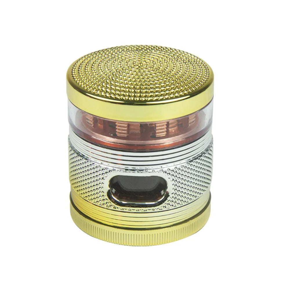 2.5" Shiny Herb spice Grinder 4 Layer with window Sharp Teeth & Storage Chamber