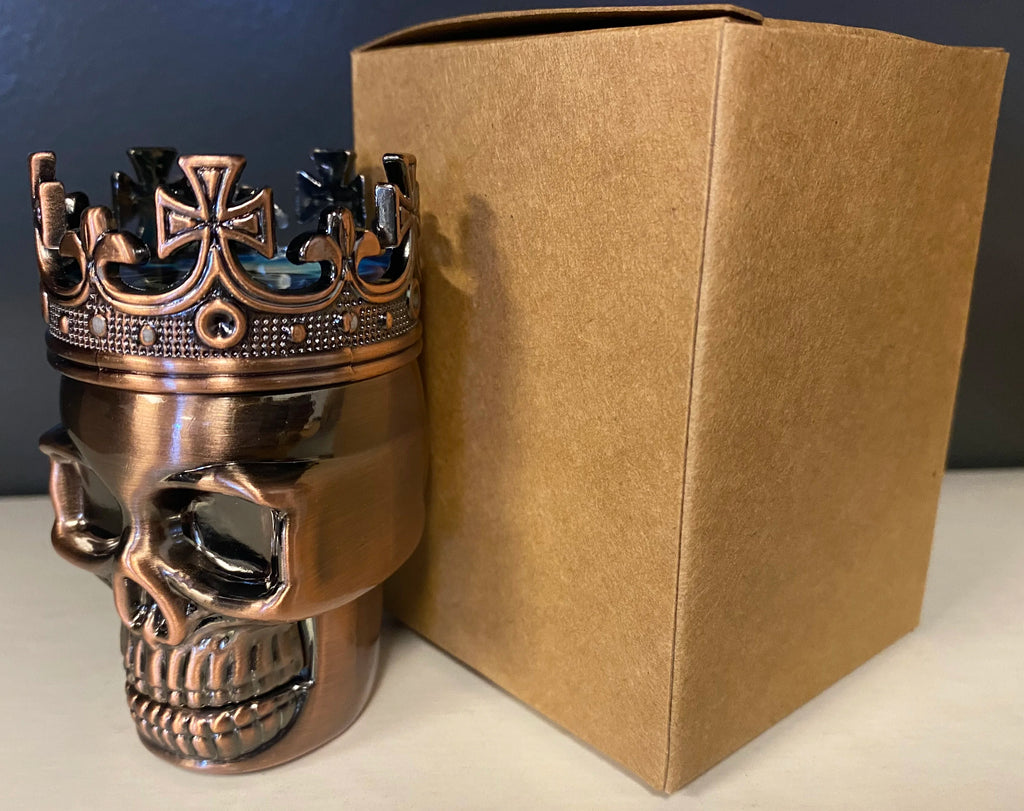 3 Piece Skull Metal Tobacco Herb Spice Grinder Bronze Punk King Skeleton 3D Skull Smoke Crusher Copper Color