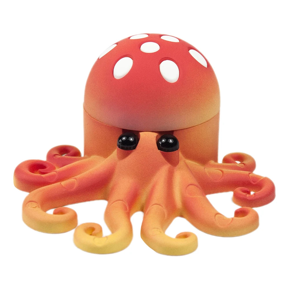 1.8'' 4 Parts Cute Octopus Shape Herb Grinder Durable Manual Metal Spice Crusher Gift for Friends  Valentine's Day  Birthday