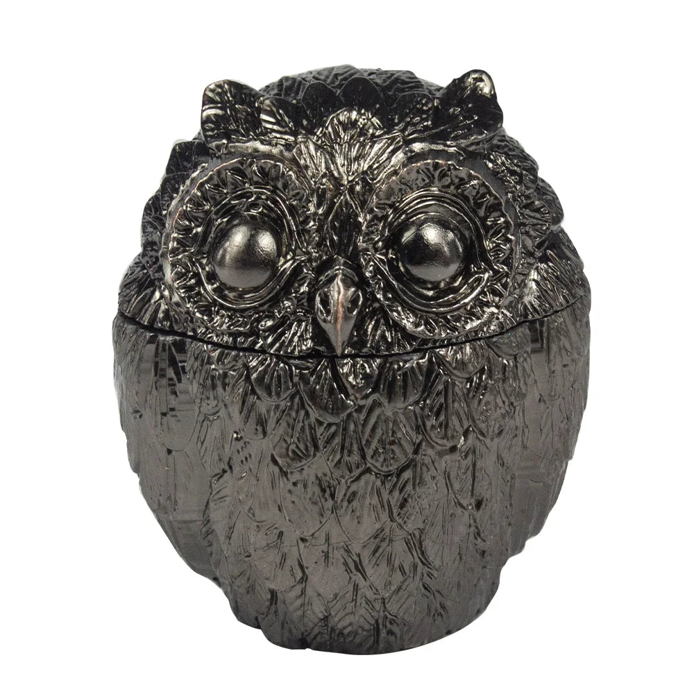 1PC  Vintage Metal Owl Tobacco Grinder 4 Piece Zinc Teeth Herb Crusher Spice Mill Gift for Friends Valentine's Day Birthday