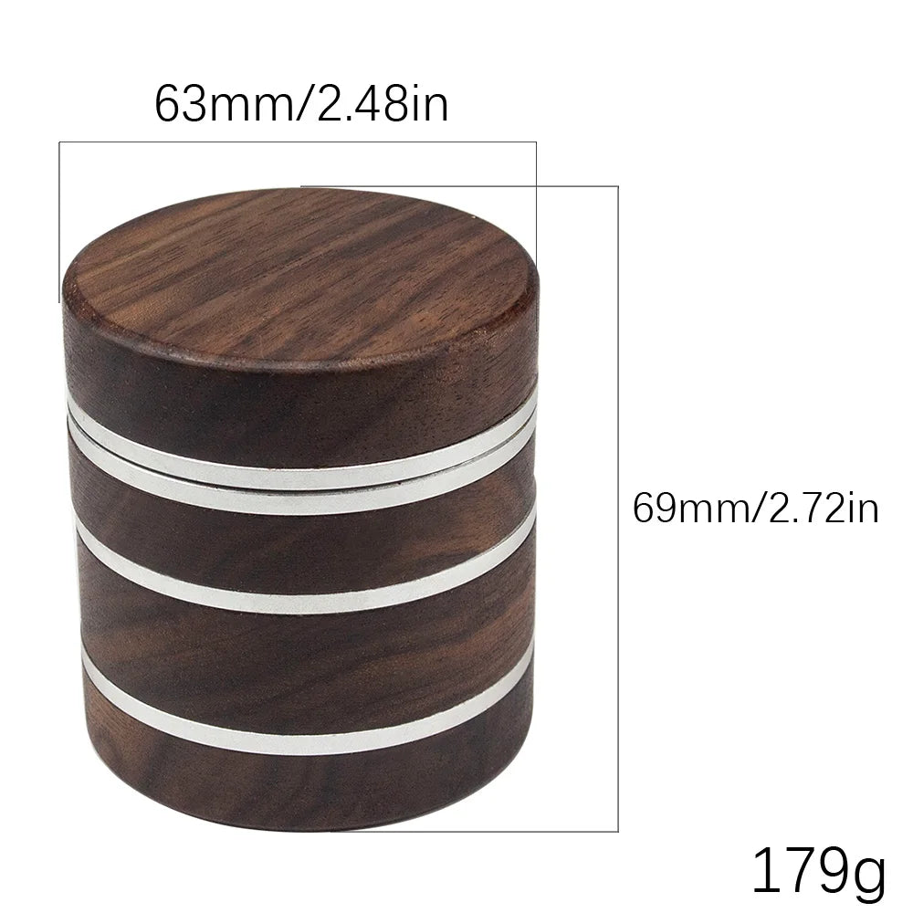 2.5" Herb Grinder 4 Piece Spice Grinder Durable Metal Teeth Manual PollenCatcher