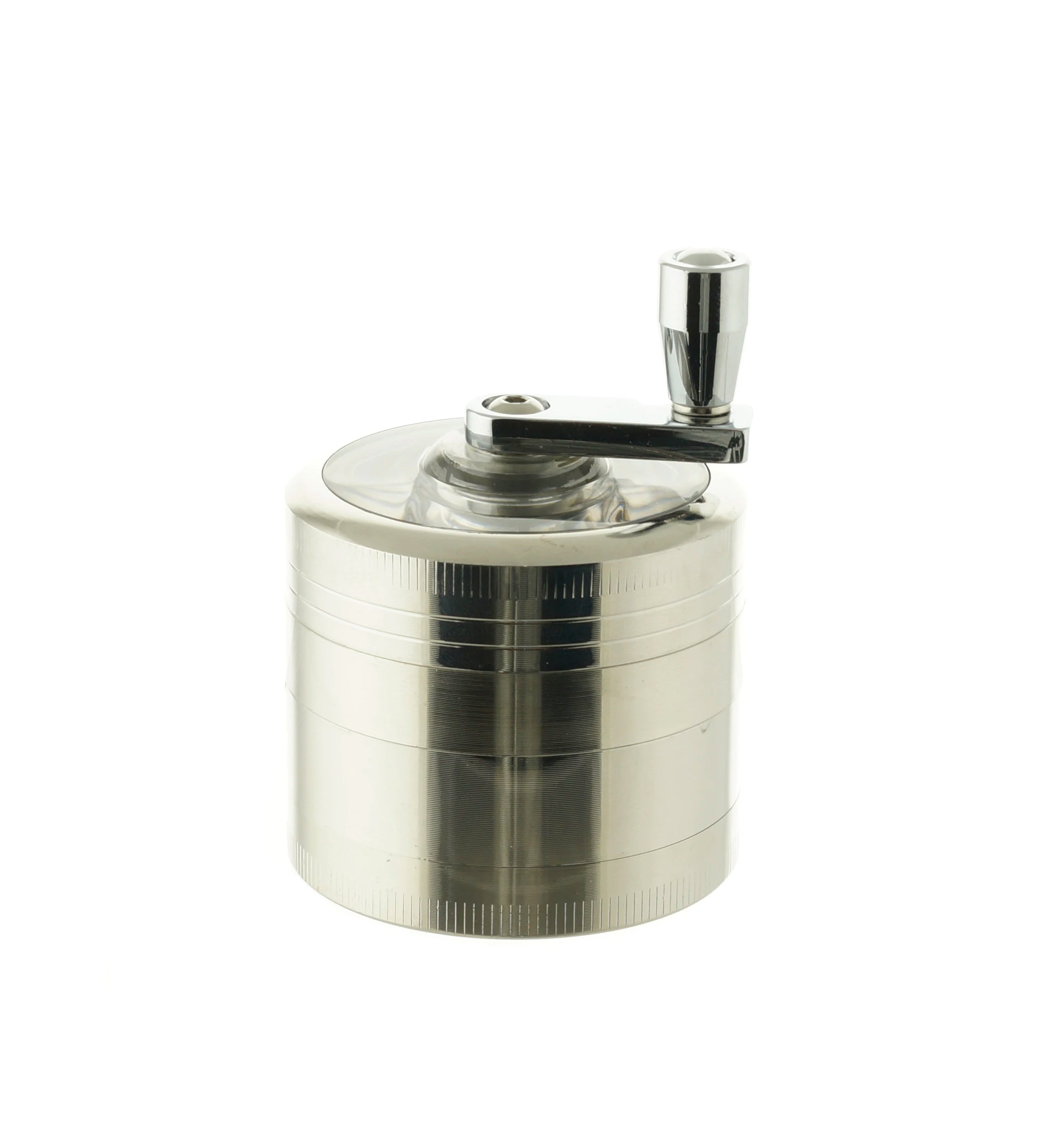 2.1" 4 PC Aluminum Tobacco Herb Spice Crusher Crank Tobacco Spice Grinder Handle Crank Smoke Metal Chromium Crusher Skull
