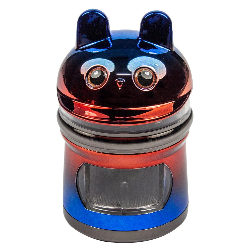 2.44''' 4 Layer Metal Spice Herb Cute Rabbit Grinder with Side Drawer Manual Herb, Salt, and Pepper Tobacco Crusher Gift for Man
