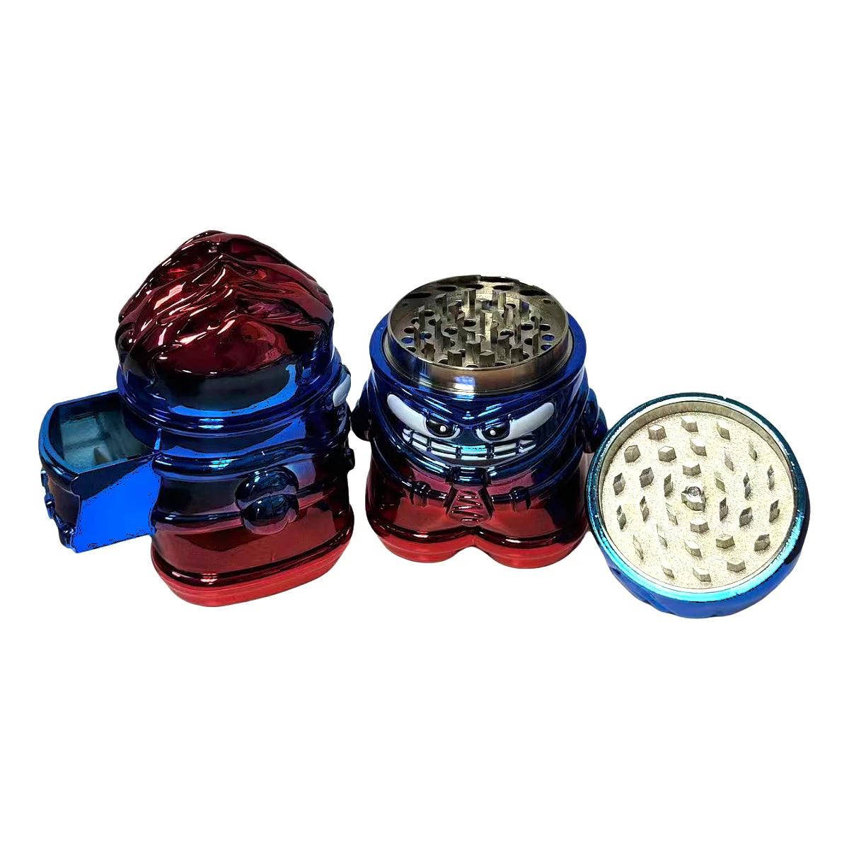 2.3'' Funny Monster shiny Spice Herb Grinder With Drawer Tobacco Crusher gift for birthday man friend