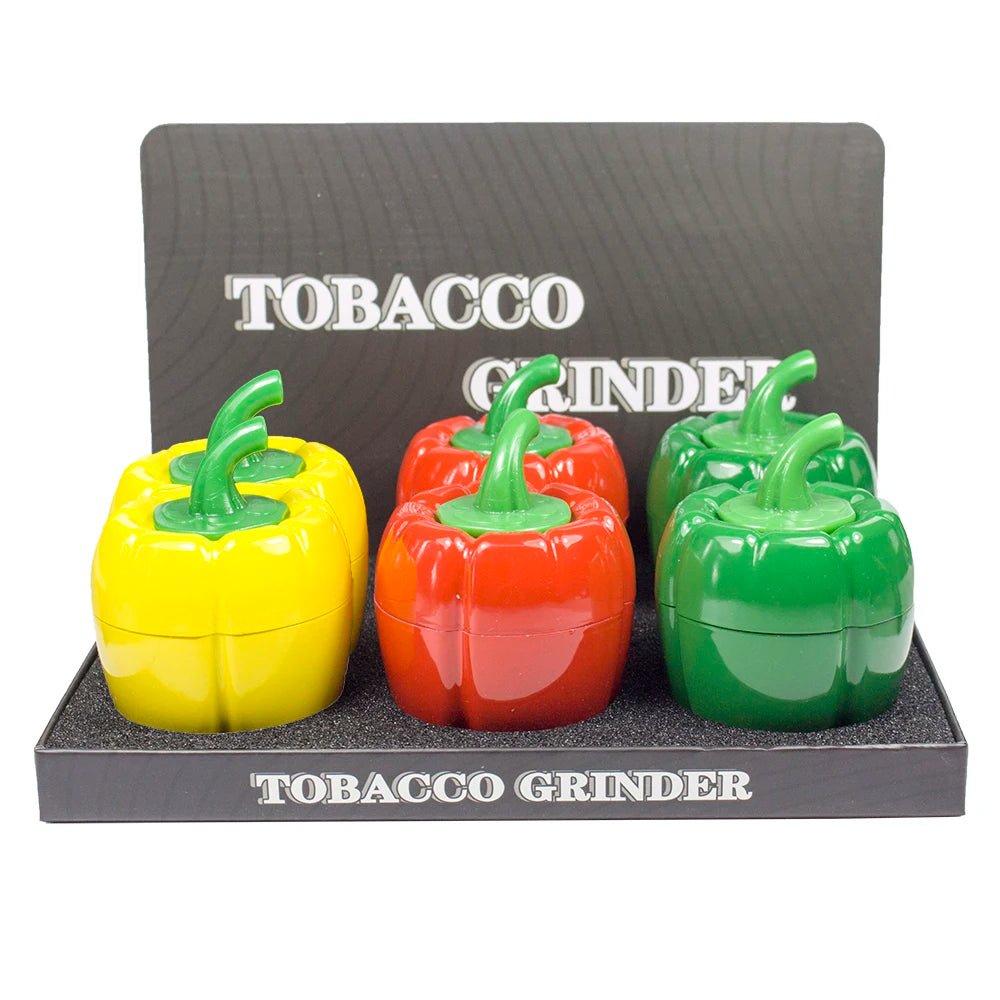 2.3" 4 Parts Cute Pepper Design Herb Grinder for Spices and Tobacco Novelty gift man woman Birthday Christmas