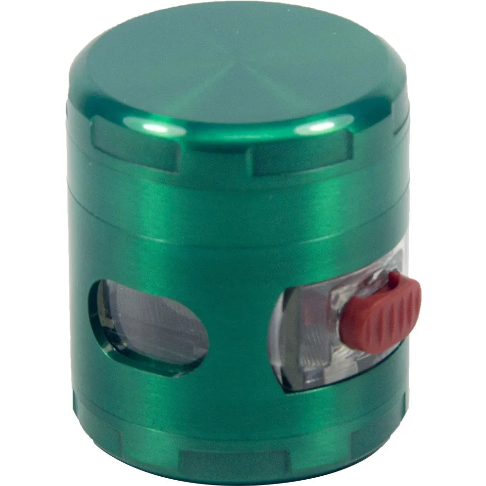 2" 4 Parts Metal Herbal Herb Spice Smoke Tobacco Grinder W/ Drawer Handle gift for man birthday Christmas