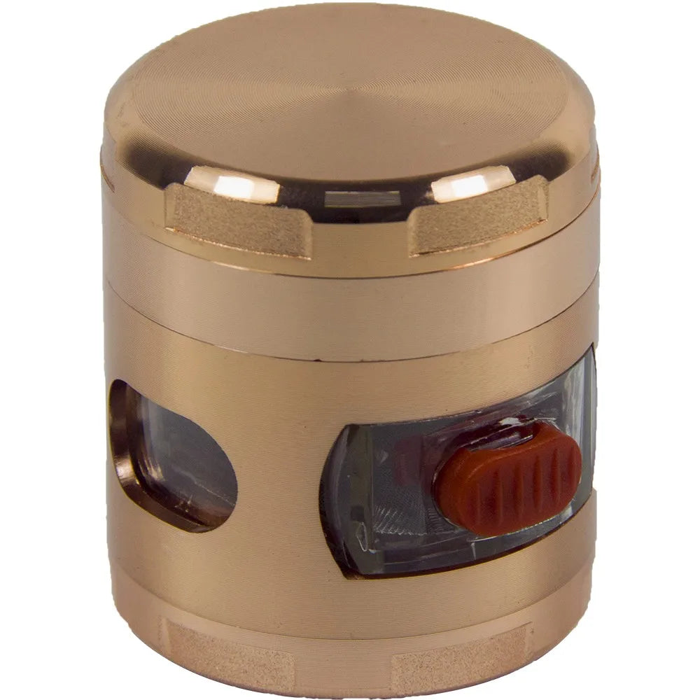 2" 4 Parts Metal Herbal Herb Spice Smoke Tobacco Grinder W/ Drawer Handle gift for man birthday Christmas