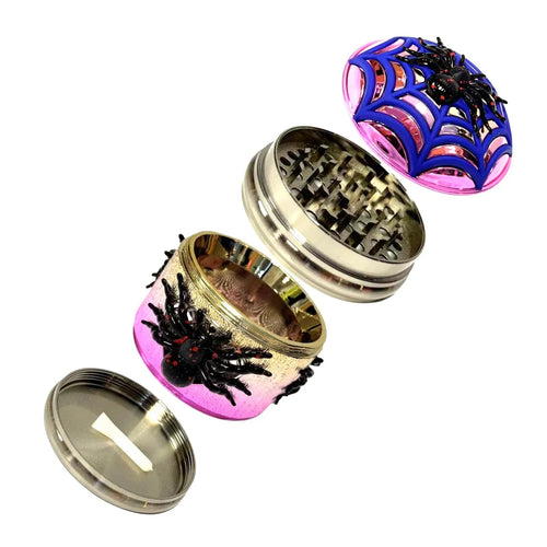 2.4'' Halloween Spider Web Herb Grinder 4 Layer Metal Tobacco Crusher Gift Christmas Birthday