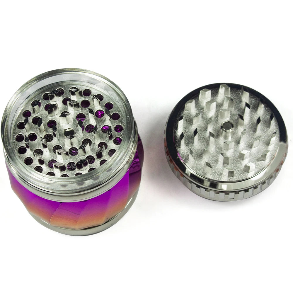 2.5" 4 Part Metal Grinder Tobacco Herb Spice Crusher Spinning Top gift for man friends birthday Perfect for Valentine's Day