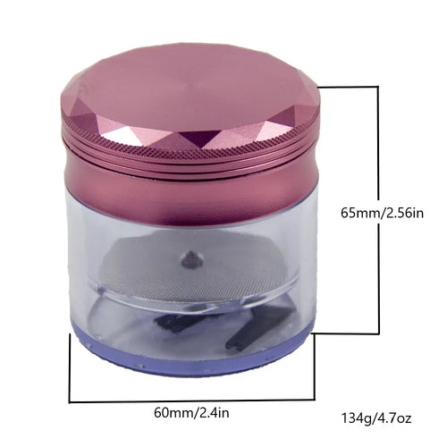 2.4" Metal Spice Herb Tobacco Grinder 4 Piece Crusher Storage gift man Smoke Crusher Rasta Color