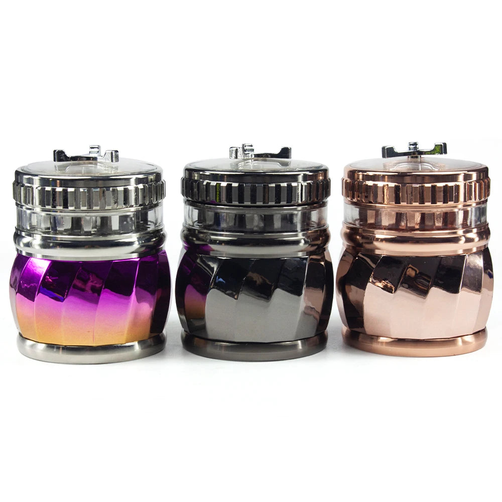 2.5" 4 Part Metal Grinder Tobacco Herb Spice Crusher Spinning Top gift for man friends birthday Perfect for Valentine's Day