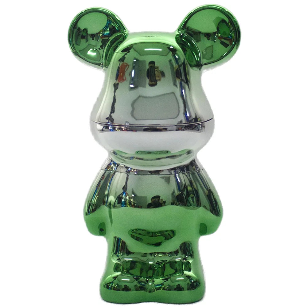 5.5"H Herb Grinders Metal for Smoking 4Layers Colorful Metallic Bear Tobacco Herb Spice Dry Herbal Crusher Birthday Gift