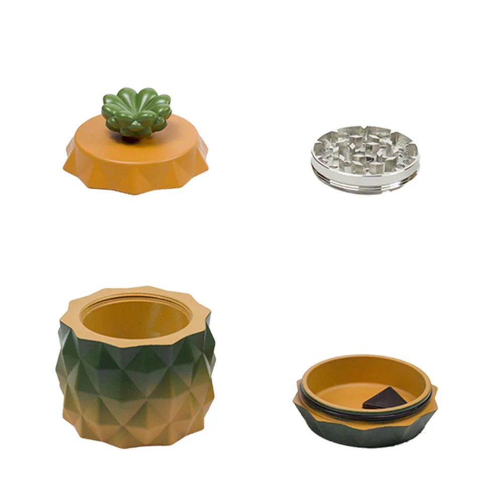 3.3" Height Pineapple Grind 4-Layer Zinc Alloy Herb Grinder Spice Crusher with Sharp Teeth Tobacco Gift for Kitchen home  man