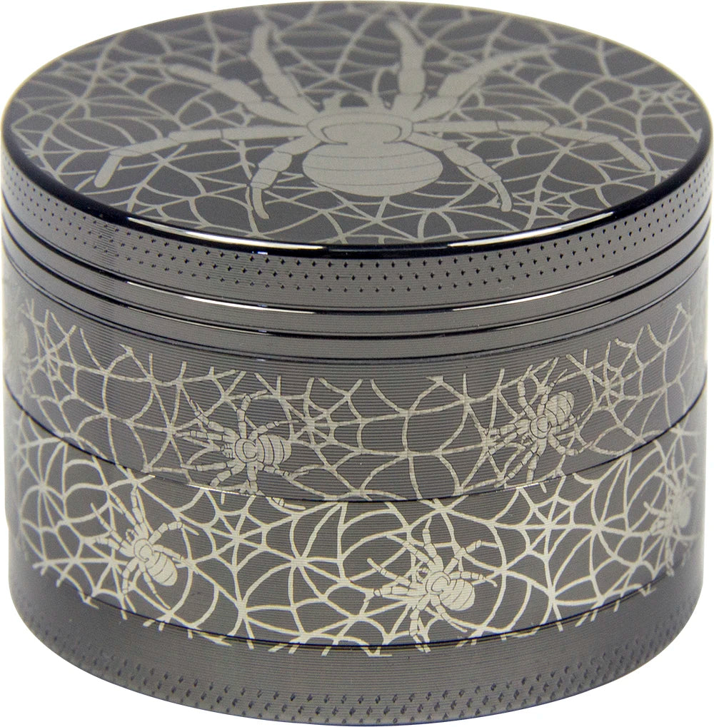 2" Spider Web Herb Grinder 4-Piece Metal Spice Crusher with Multiple Colors gift gift for man birthday Christmas