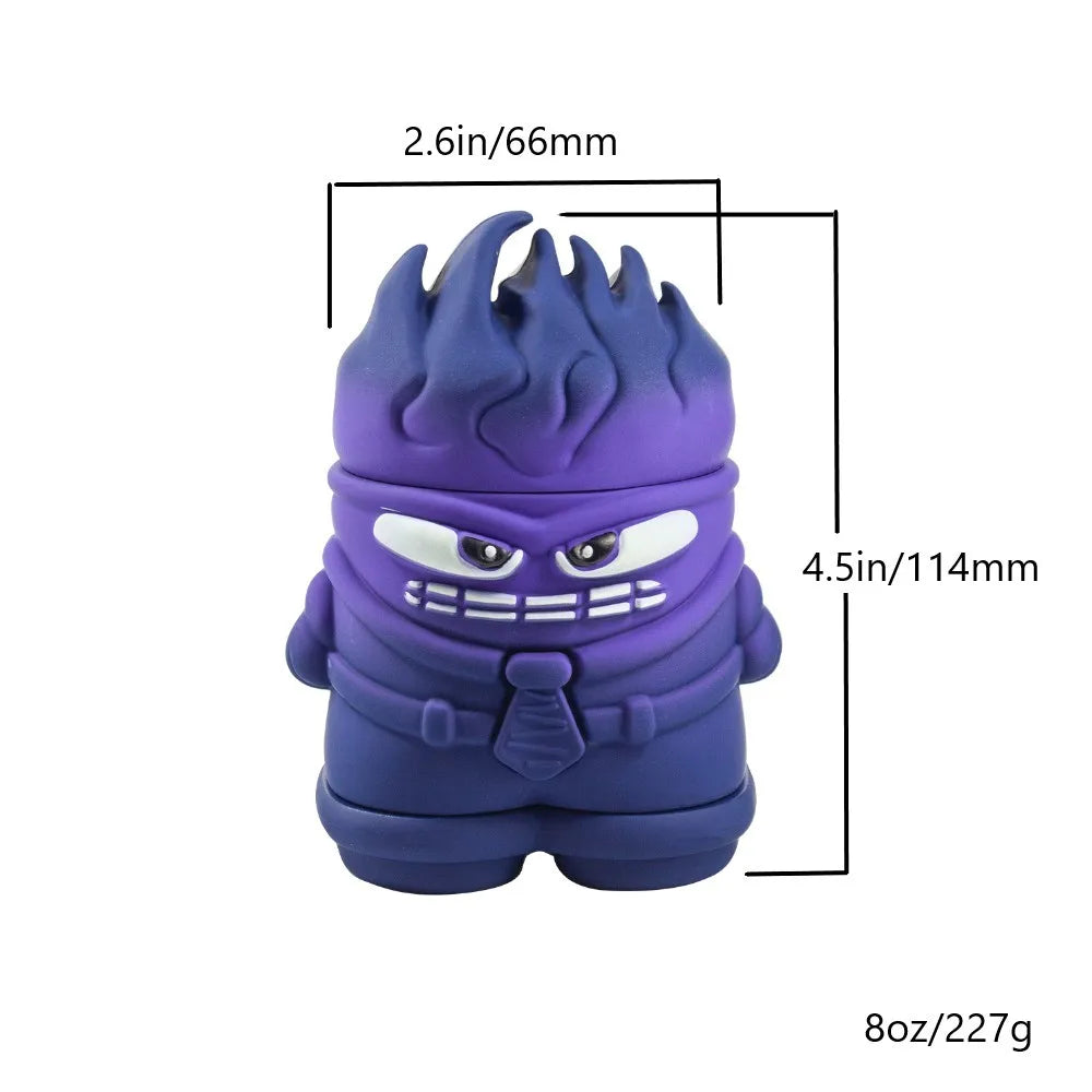 2.3'' Funny Monster Rubber finish Spice Herb Grinder With Drawer Tobacco Crusher