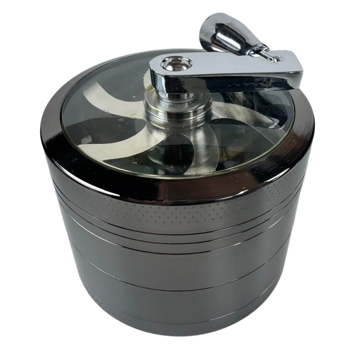 2.4" 4 PC Tobacco Herb Spice metal Grinder W/ Handle Crank Smoke Crusher Rasta Color