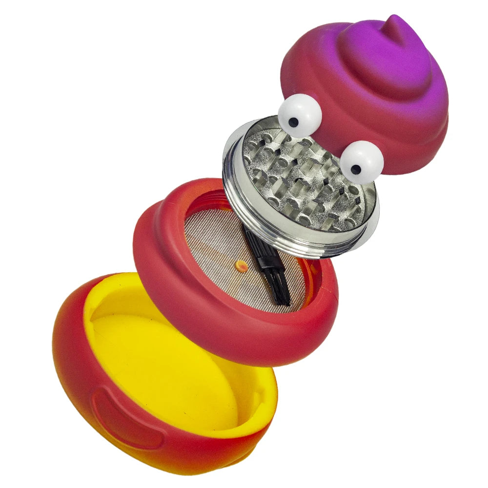 1.8" 4 Layer Metal Spice Herb Grinder Funny Poop Design Tobacco Crusher Halloween gift
