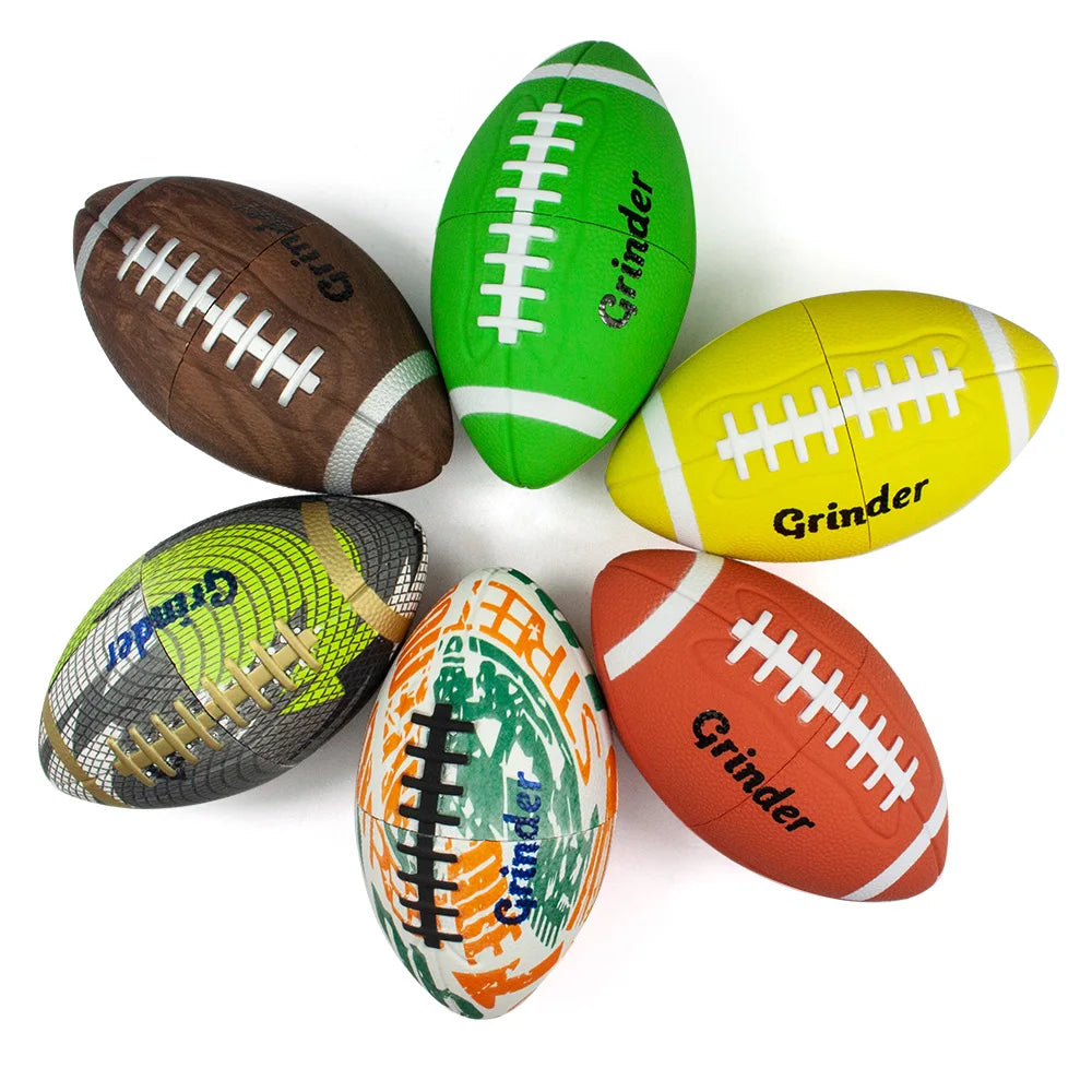 1pc Rubber American Football Herb Grinder for tobacco 4Parts Spice Crusher Gift for Friends Perfect for Valentine's Day Birthday