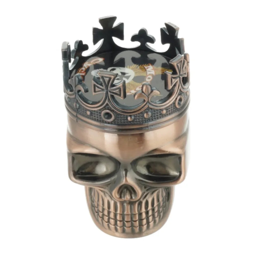 3 Piece Skull Metal Tobacco Herb Spice Grinder Bronze Punk King Skeleton 3D Skull Smoke Crusher Copper Color