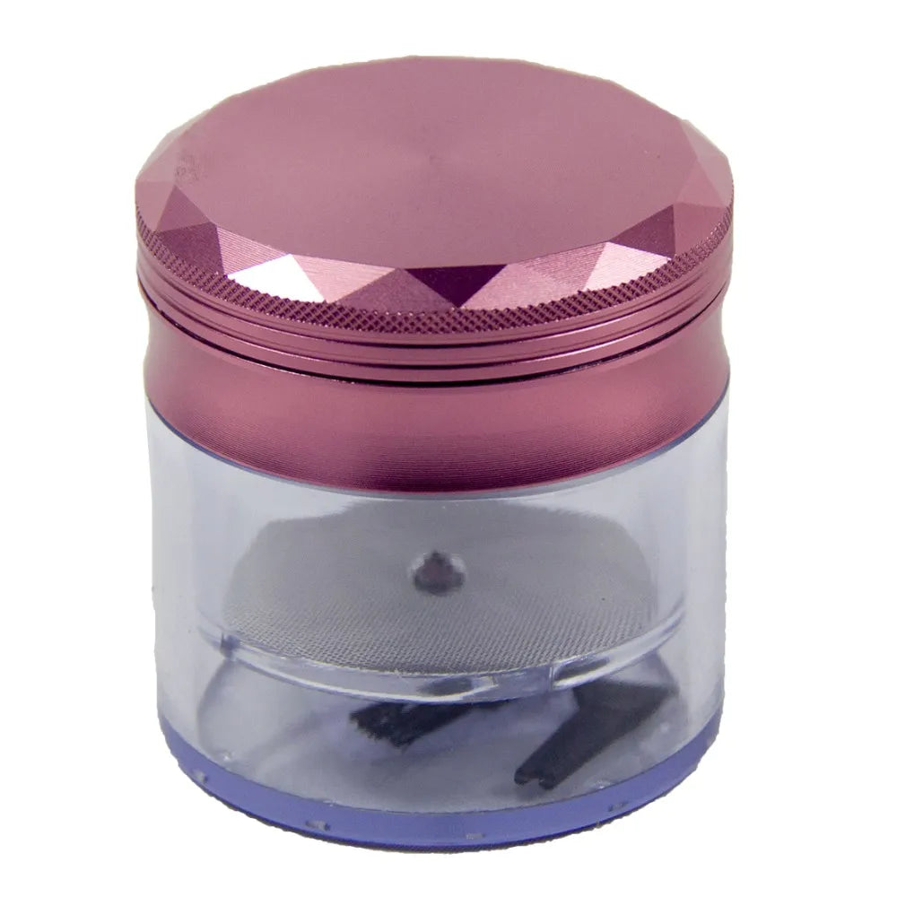 2.4" Metal Spice Herb Tobacco Grinder 4 Piece Crusher Storage gift man Smoke Crusher Rasta Color