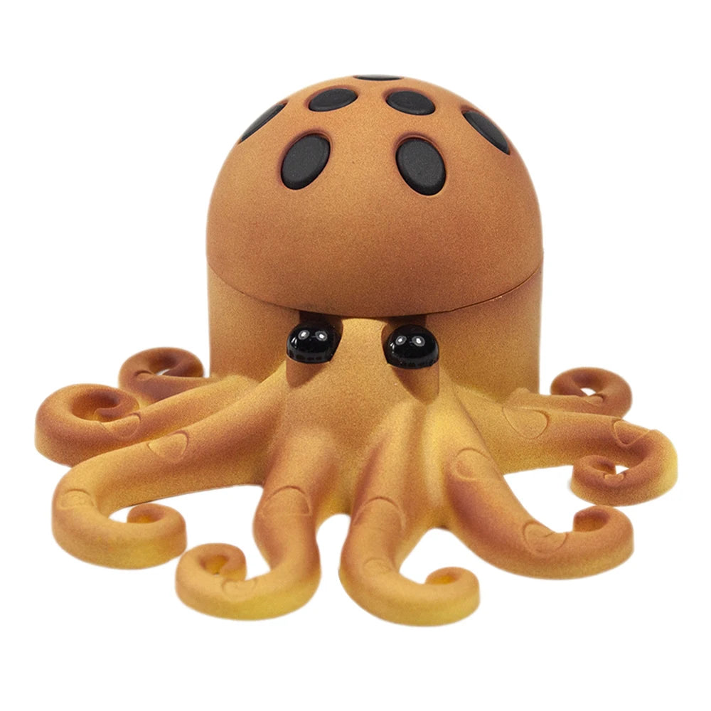 1.8'' 4 Parts Cute Octopus Shape Herb Grinder Durable Manual Metal Spice Crusher Gift for Friends  Valentine's Day  Birthday