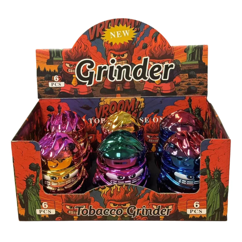 2.3'' Funny Monster shiny Spice Herb Grinder With Drawer Tobacco Crusher gift for birthday man friend