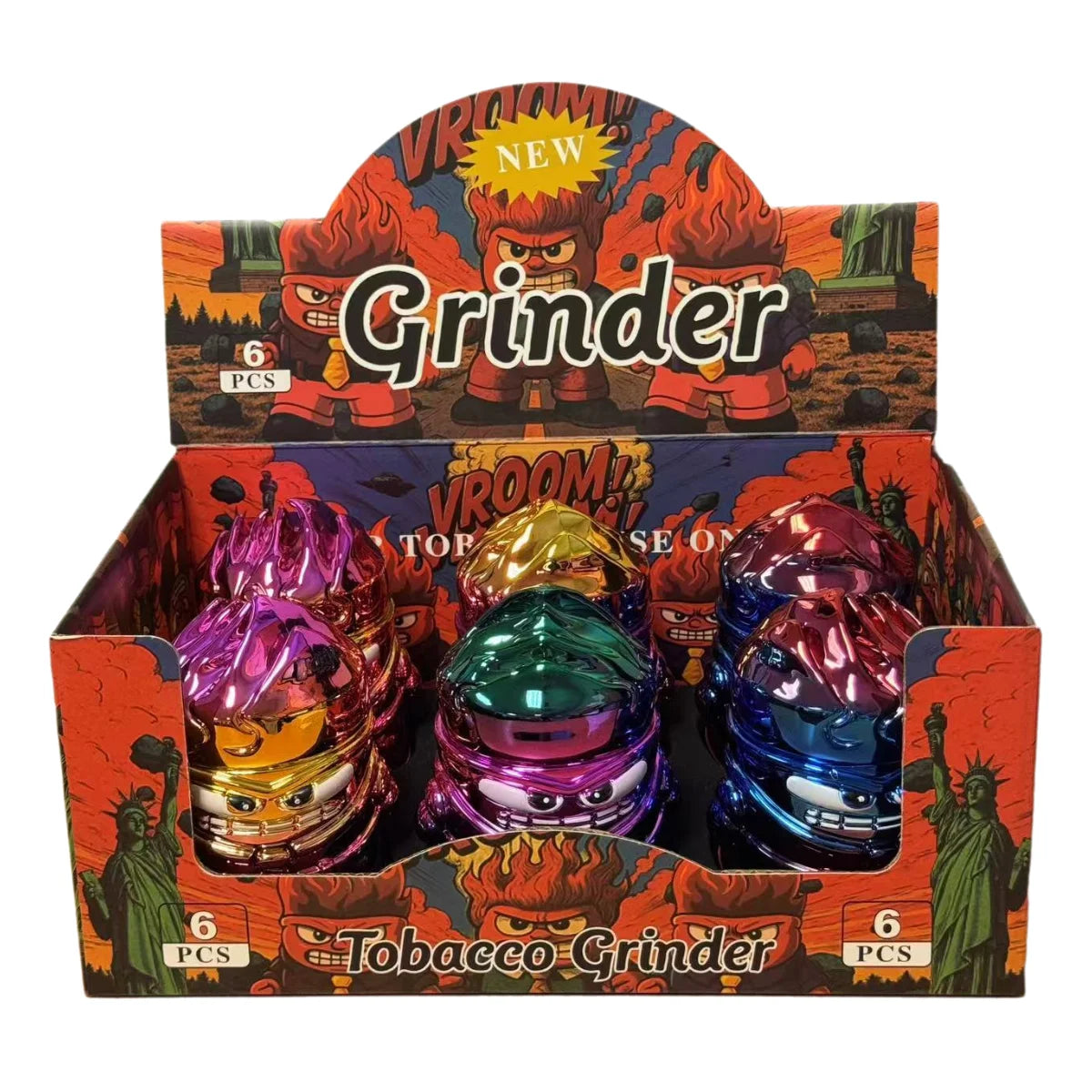 2.3'' Funny Monster shiny Spice Herb Grinder With Drawer Tobacco Crusher gift for birthday man friend