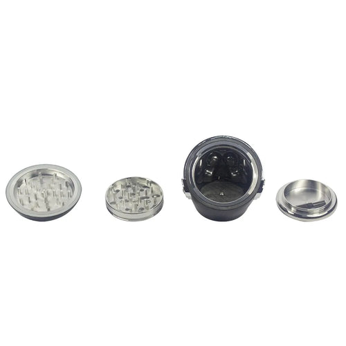 2.3" 4 PC 3D Metal Skull in Helmet Tobacco Herb Spice Grinder Smoke Crusher Pink Color Good Idea for Halloween Christmas Gift