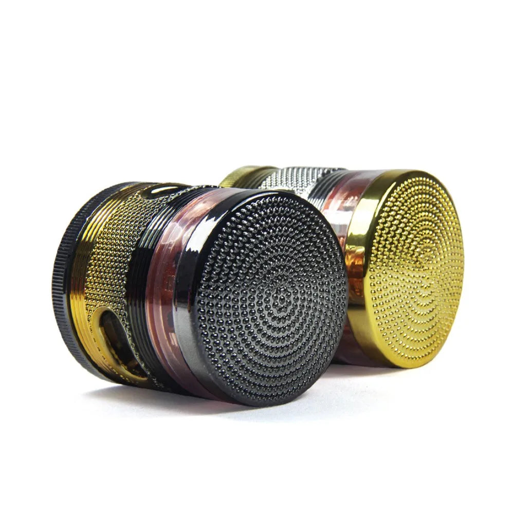 2.5" Shiny Herb spice Grinder 4 Layer with window Sharp Teeth & Storage Chamber