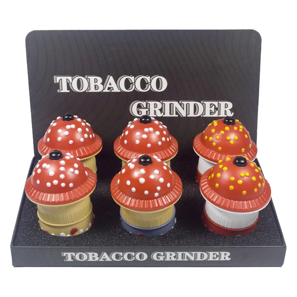 Mushroom-Shaped Herb & Spice Grinder - Durable Plastic with Metal Core, Compact Pocket Size, Ideal Gift for Christmas