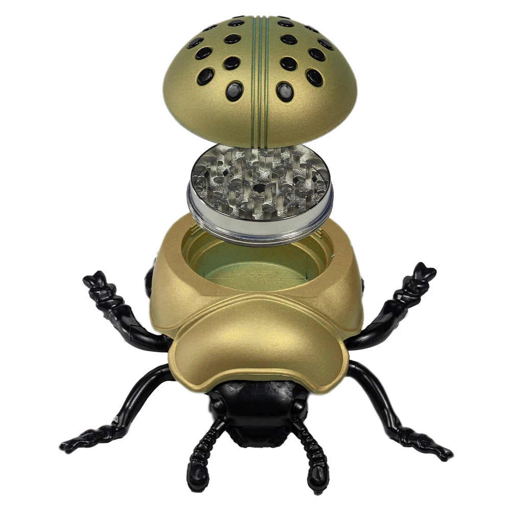 1.8'' Ladybug Herb Grinder 4 Piece Zinc Alloy Tobacco Grinder BUG Metal Tobacco Herb Spice Grinder Smoke Crusher Purple color