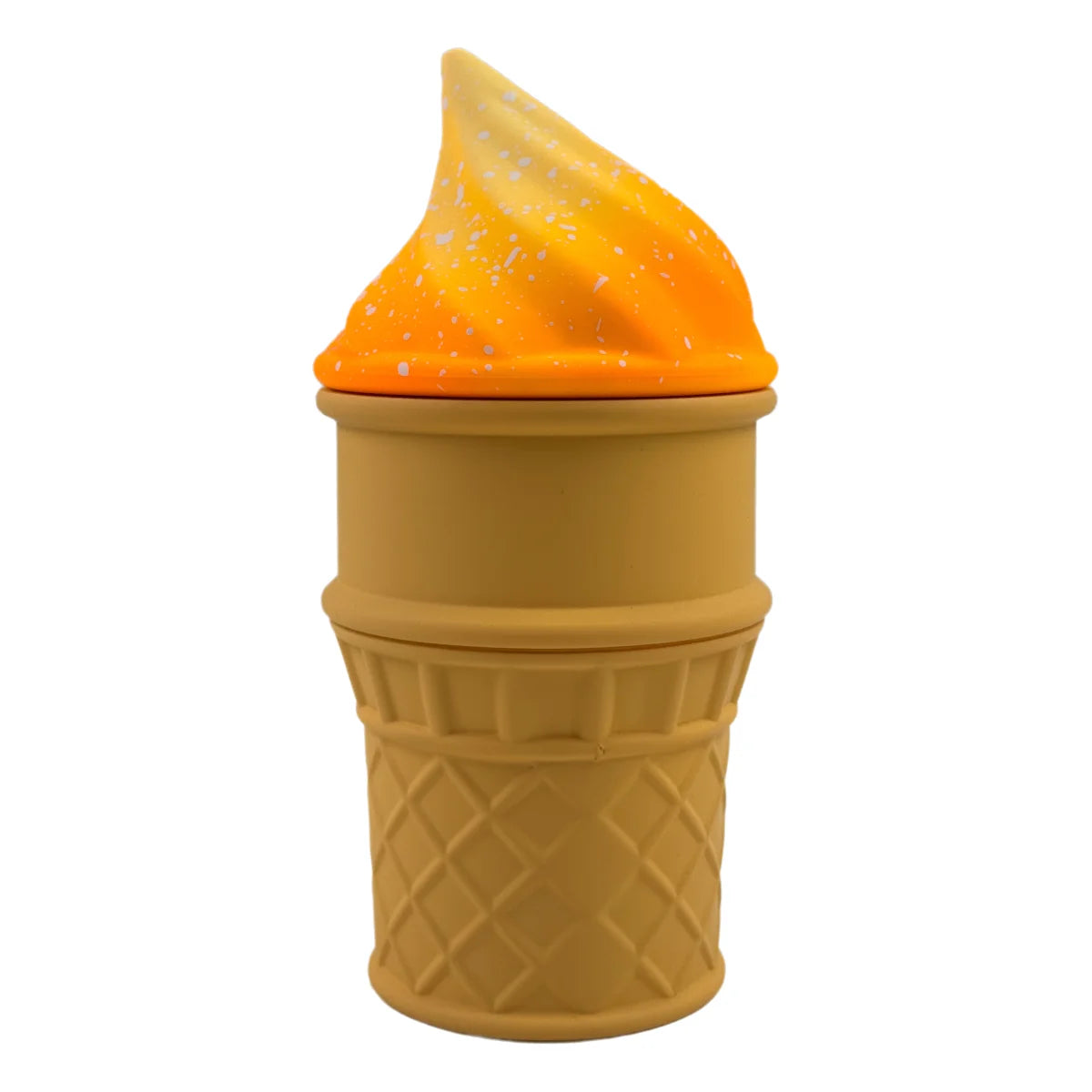 1.8" 4 Parts Fun & Whimsical Ice Cream Cone Herb Grinder 4 Layer 60mm Zinc Alloy Grinder with Silicone Cone Design Herb Grinder