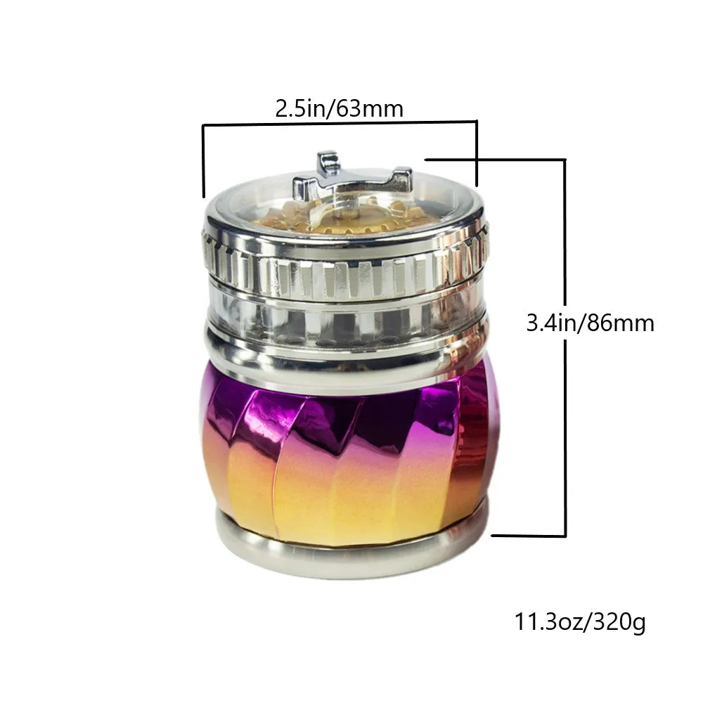 2.5" 4 Part Metal Grinder Tobacco Herb Spice Crusher Spinning Top gift for man friends birthday Perfect for Valentine's Day