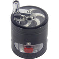 2.4" 4 PC Black Tobacco Herb Spice Grinder W/ Handle Crank & Drawer Crusher gift  Dad friend