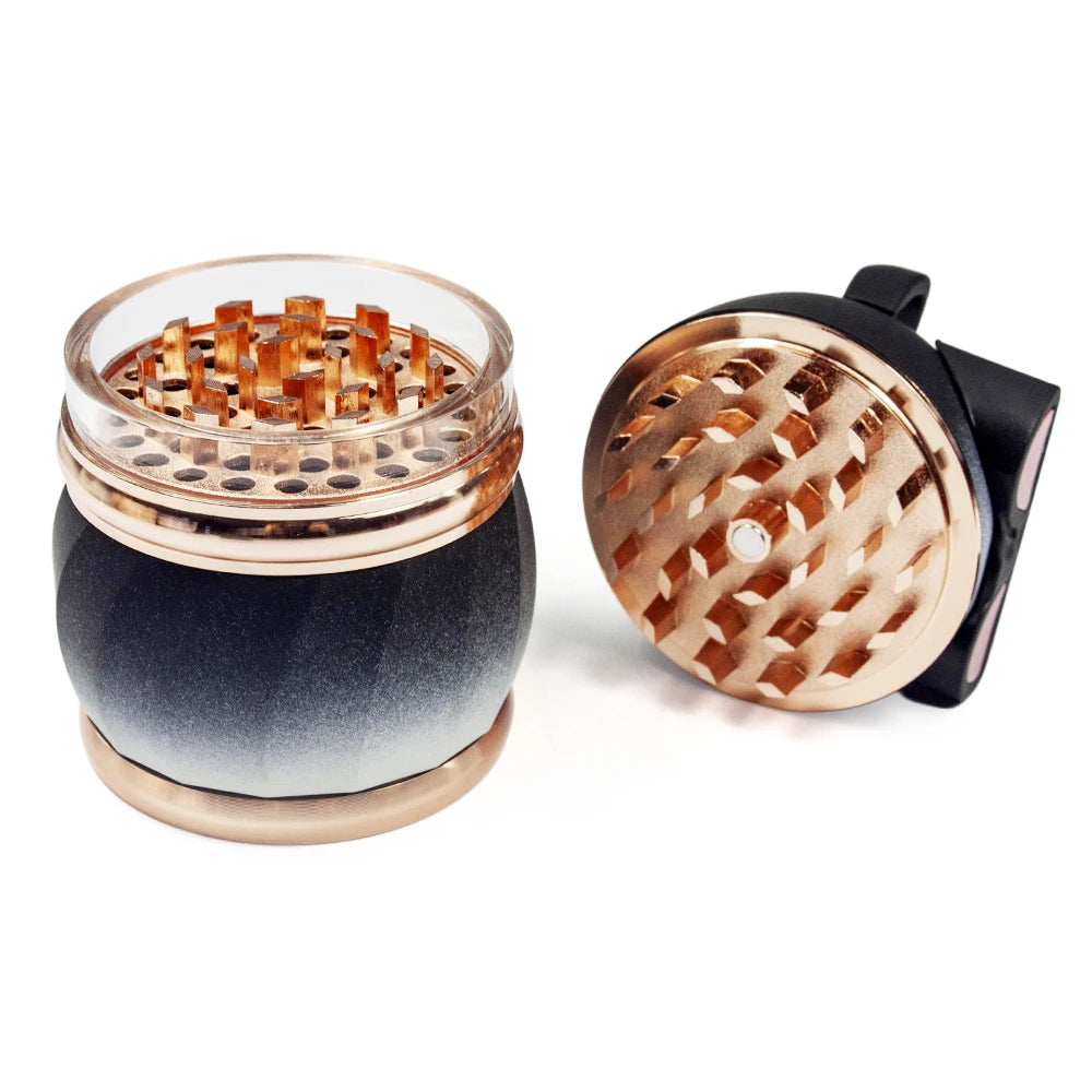 2.5" 5 Piece Wooden Look Herb Spice Smoke Tobacco Bent Grinder Submarine Spider Crusher Herb Gift for Men