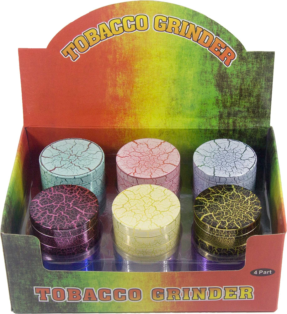 2.1'' Candy Cracked Color Tobacco Herb Grinder 4pc Zinc Alloy Spice Crusher gift Good Idea for Halloween Christmas Gift