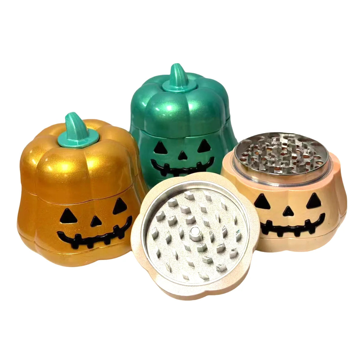 2.4'' 4 Parts Pumpkin Herb Grinder Metal Tobacco Crusher Grinder Gift for Friends Perfect for Valentine's Day  Birthday