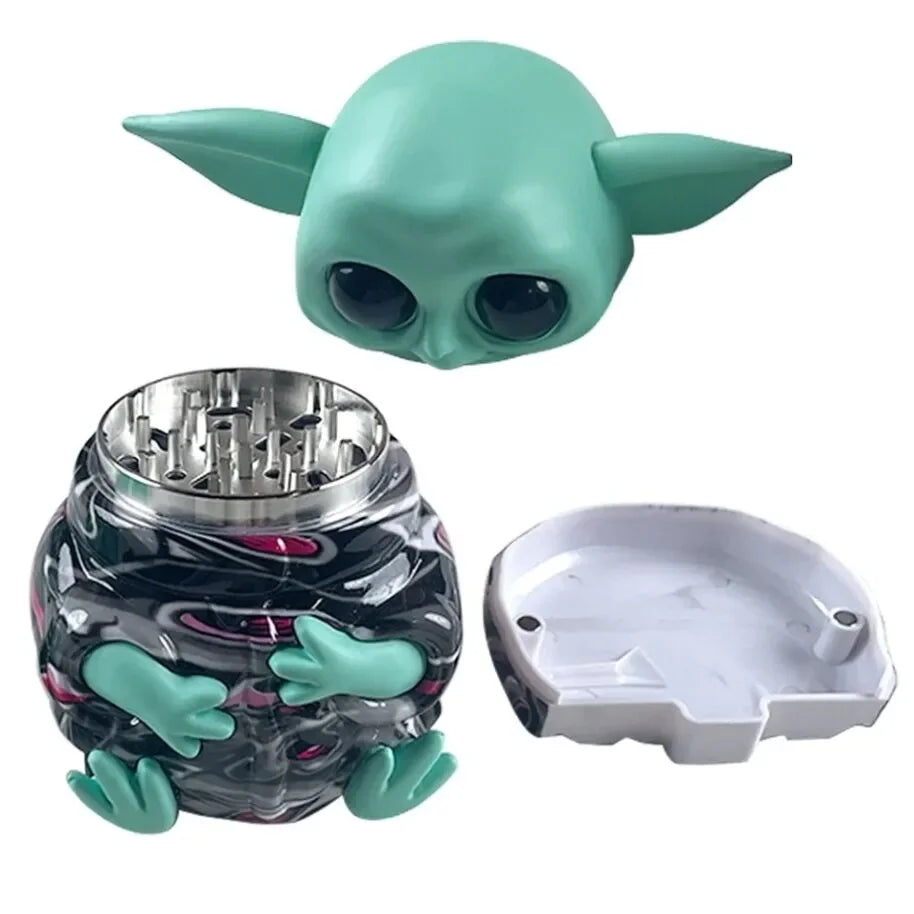 1.5" Tobacco Herb Grinder Spice Herbal 4 PC Smoke Crusher 3D Rasta Man with Hat