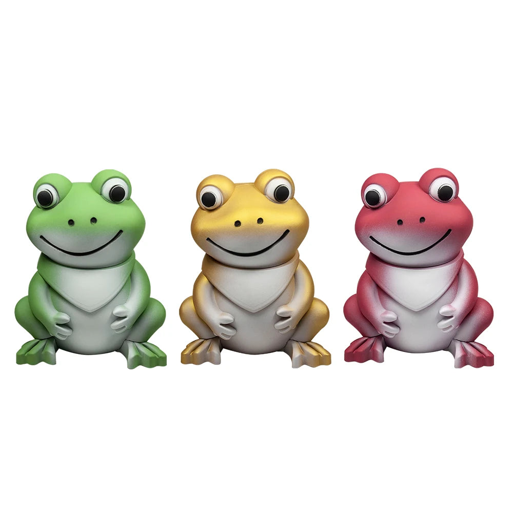 1.8'' 4 Parts Cute Frog Shape Metal Herb Tobacco Grinder 4-Piece Rubber Finish Crusher gift for Valentine's Day Birthday friend
