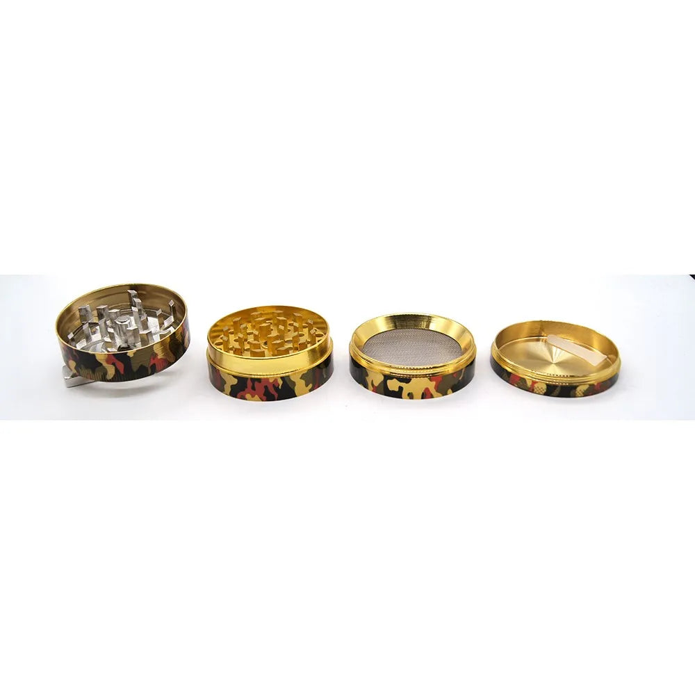 2" Tobacco Herb Spice Grinder W/ Handle Crank Smoke Metal Chromium Crusher CAMO