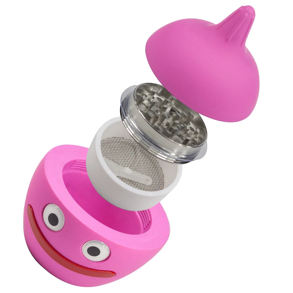 2.72'' Cartoon Fun Novelty Smile Face Herb Grinder 4 Layer Spice Crusher Easy Use Durable Gadget for Grinding Spices