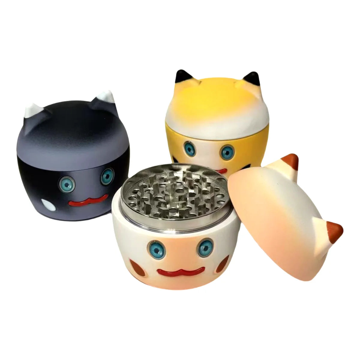 1pc 2.4'' 4Parts Cute Cat Herb Grinder Metal Tobacco Crusher Grinder Gift for Friends Perfect for Valentine's Day Birthday