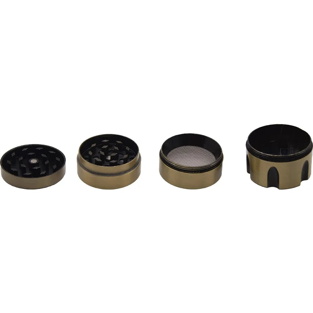 1.5" 4 Parts Revolver Bullet Tobacco Spice Herb Mill Grinder Pewter Metal Color
