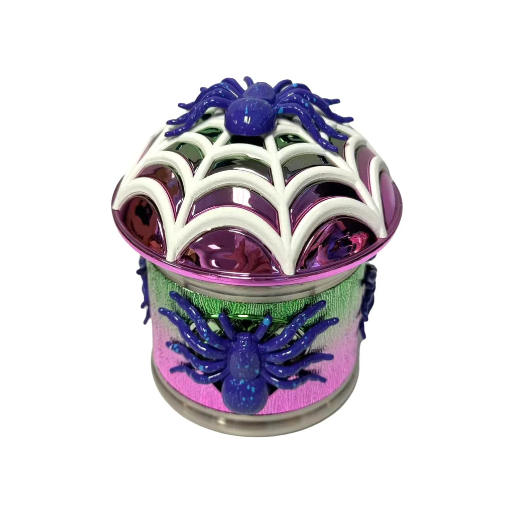 2.4'' Halloween Spider Web Herb Grinder 4 Layer Metal Tobacco Crusher Gift Christmas Birthday