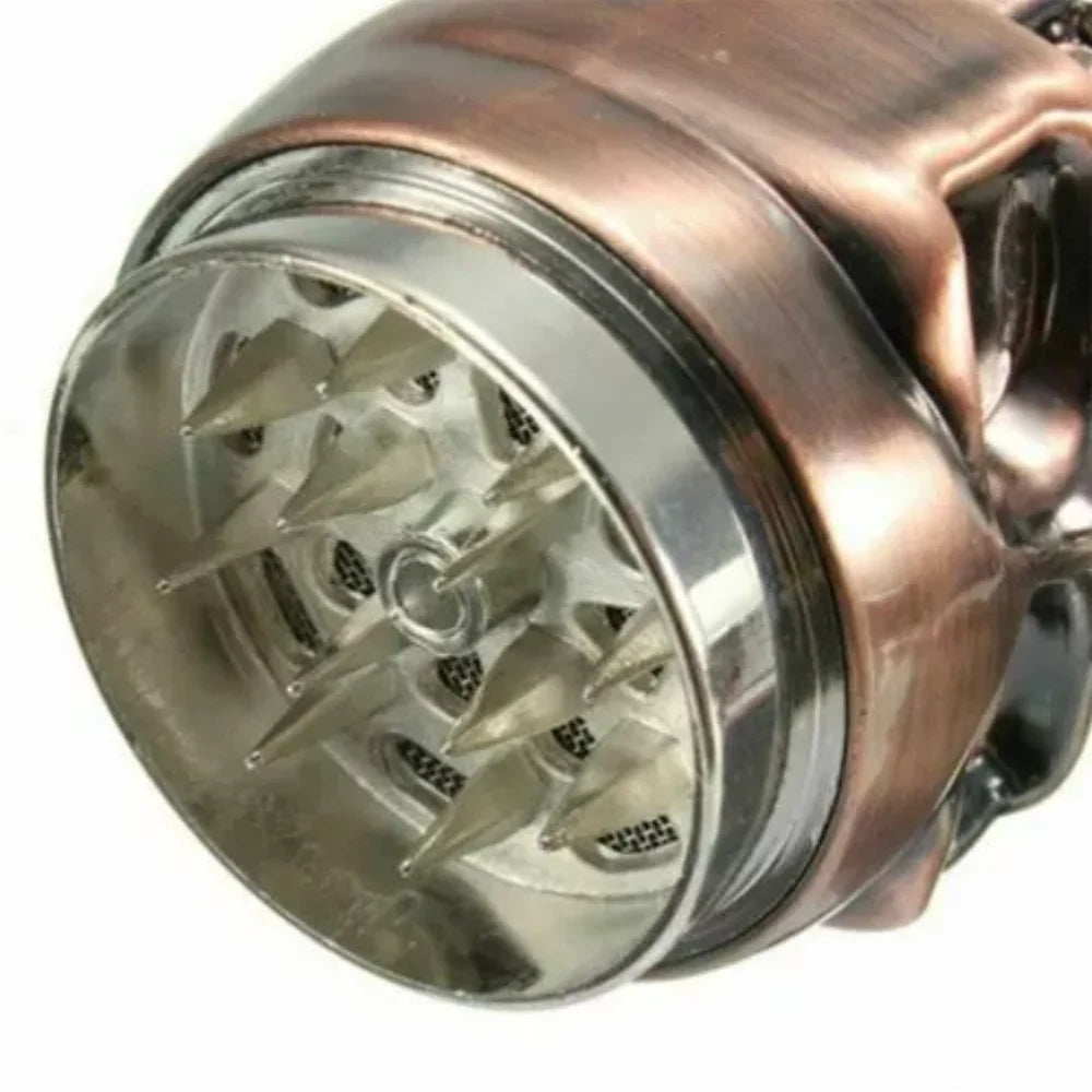 3 Piece Skull Metal Tobacco Herb Spice Grinder Bronze Punk King Skeleton 3D Skull Smoke Crusher Copper Color