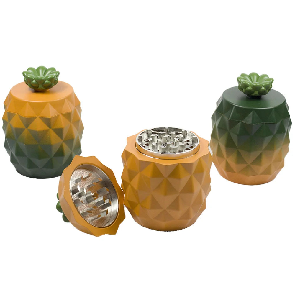 3.3" Height Pineapple Grind 4-Layer Zinc Alloy Herb Grinder Spice Crusher with Sharp Teeth Tobacco Gift for Kitchen home  man